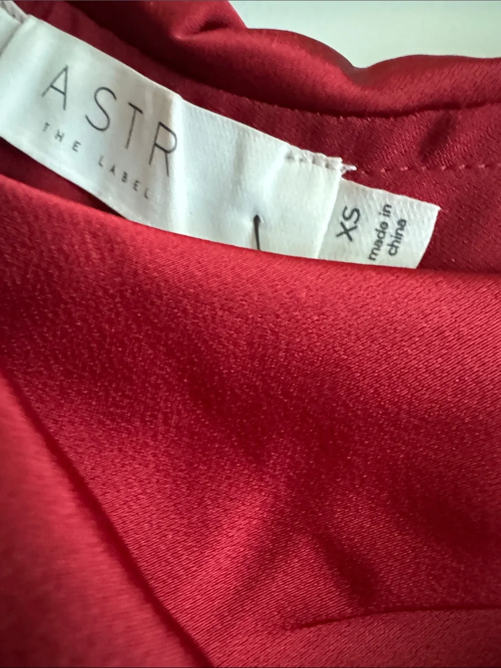 Women’s Off-Shoulder Satin Blouse in Brick Red